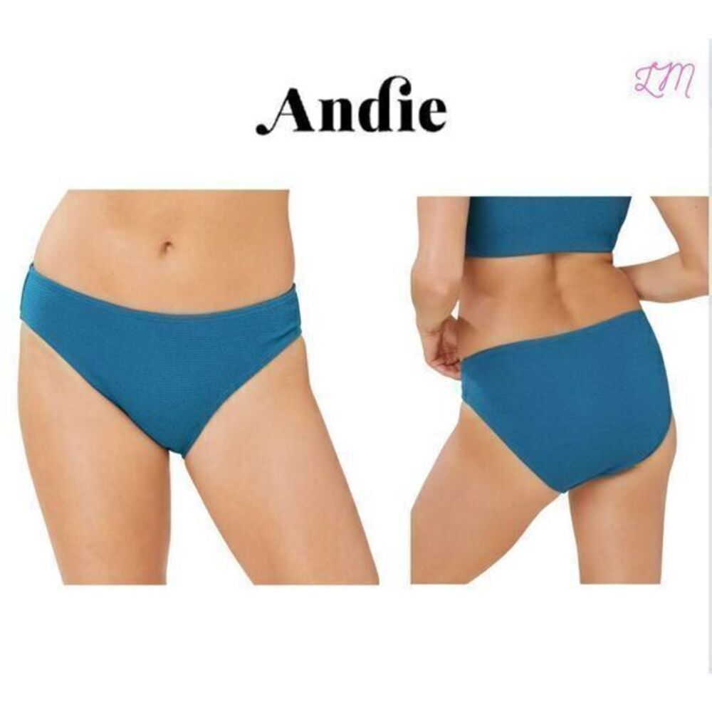 Andie Swim Bikini‎ Bottom Size Small Ripple Azur Blue Green